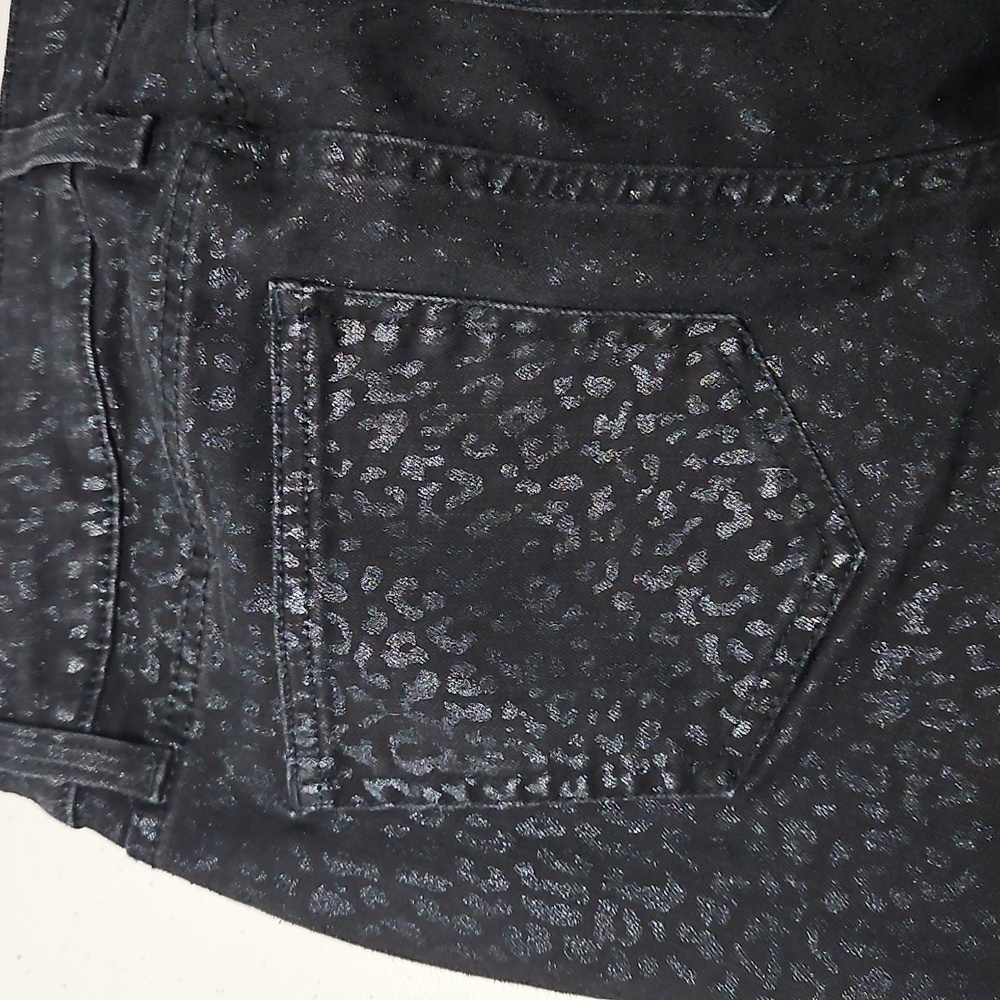 NINE WEST black leopard print jeans - Picture 6 of 13